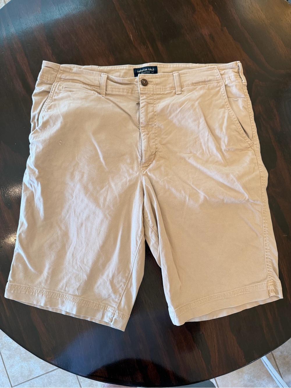 American Eagle Outfitters Beige Flat Front Chino Shorts